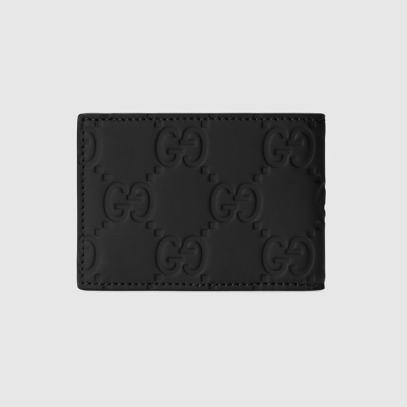 Gucci oc11z1225 Size: OS / GG Rubber Effect Bi Fold Wallet Black Size ONE SIZE - 3 Thumbnail
