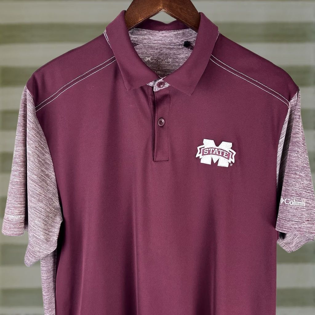 Vintage Columbia Polo Shirt Mens Large Red State University MSU Bulldog Omni-Freeze Forged Embroidered Short Sleeve Golf Size US L / EU 52-54 / 3 - 1 Thumbnail