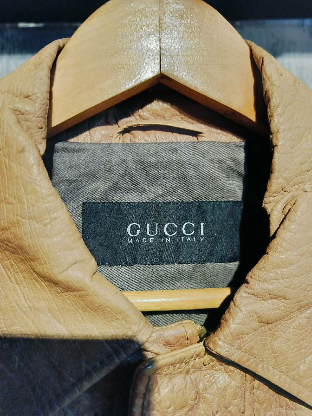 Gucci Gucci Brown Ostrich Leather Jacket Size US S / EU 44-46 / 1 - 7 Thumbnail