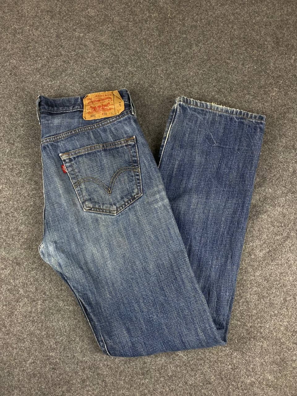 Levi's vintage levis 501 distressed denim nice design Size US 34 / EU 50 - 2 Thumbnail