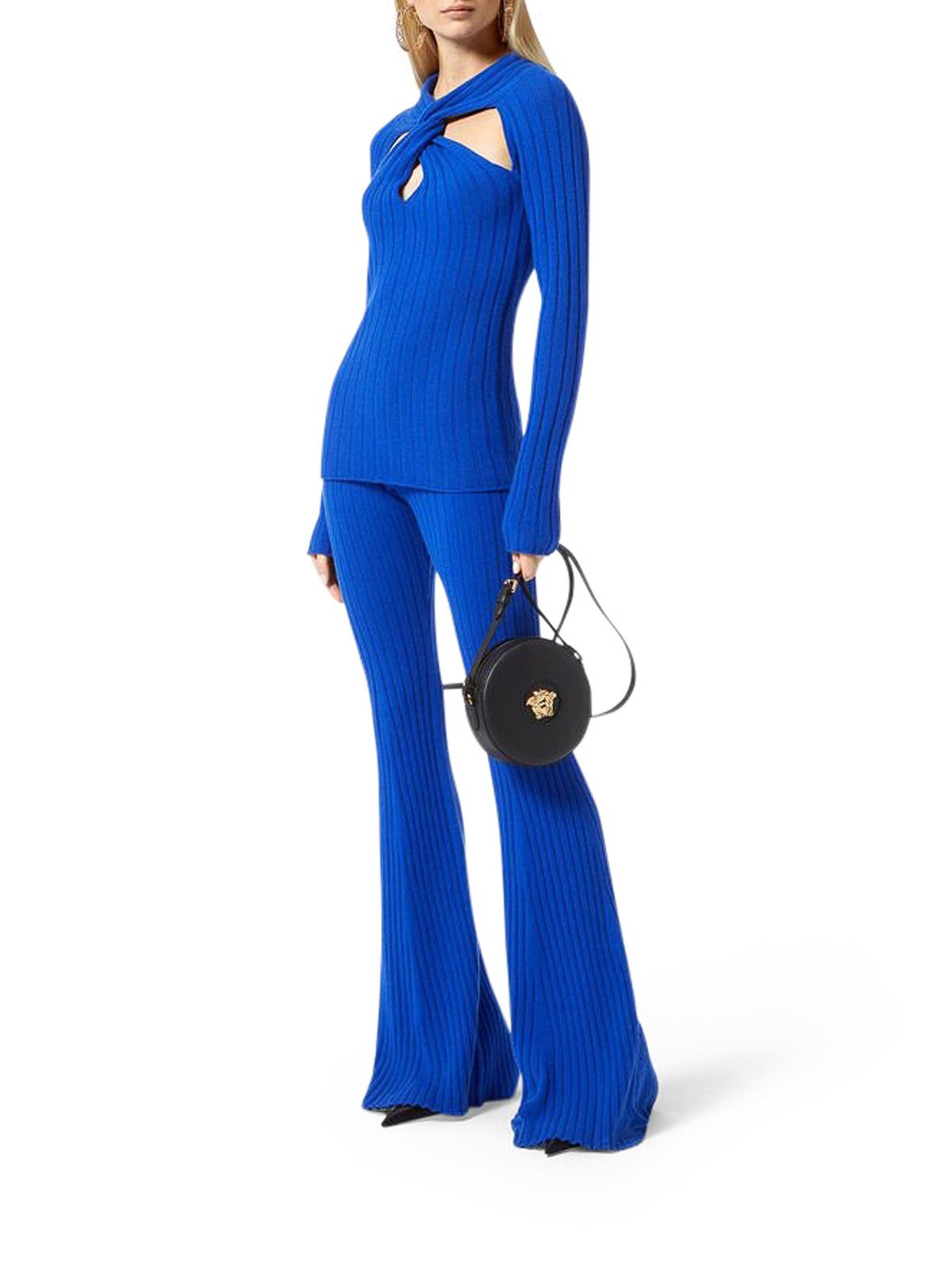 Versace o1y0226 Turtleneck Sweater in Bright Blue Size S / US 4 / IT 40 - 5 Thumbnail