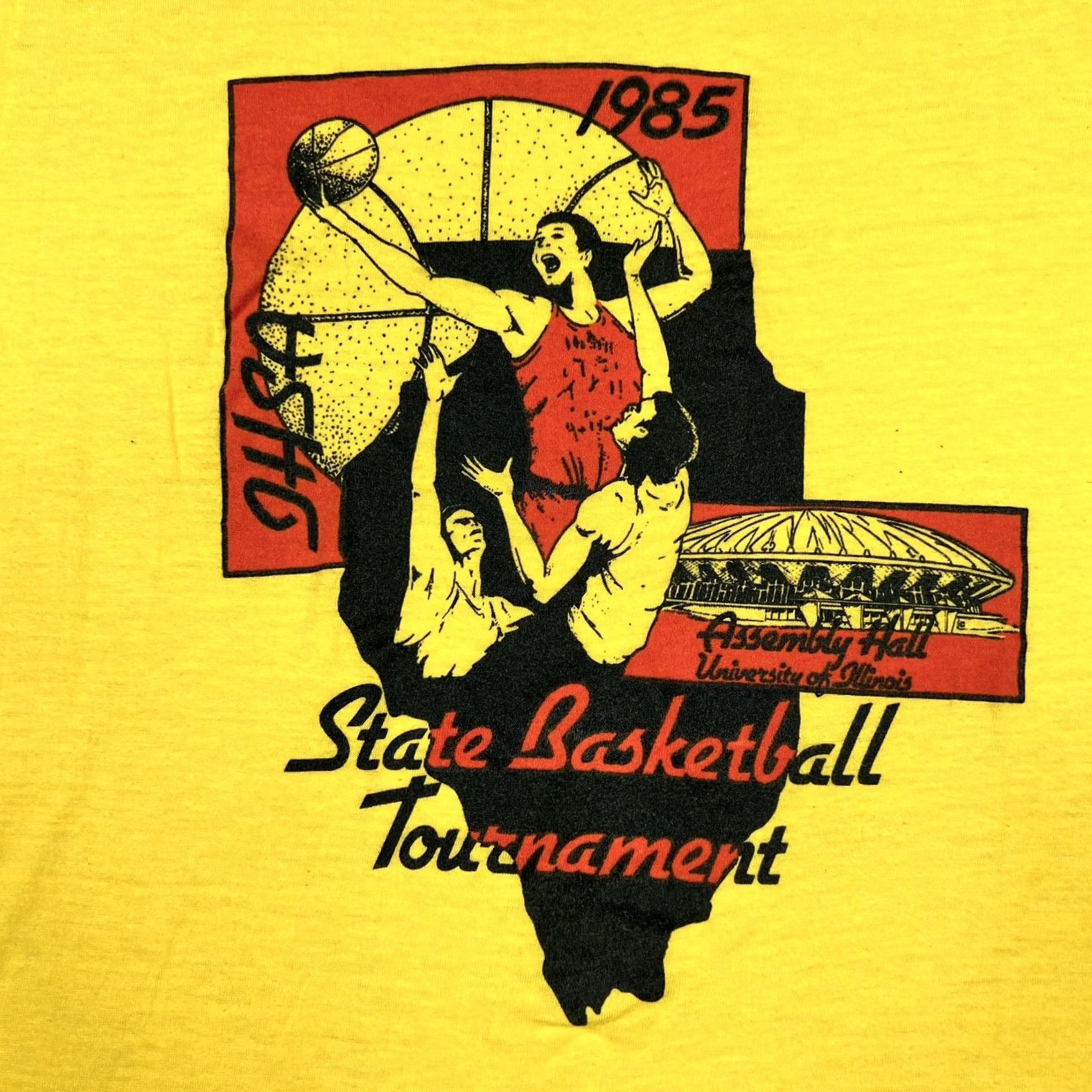 Vintage VINTAGE University of Illinois 1985 Basketball Graphic Single Stitch Shirt Small Shirt Mens Size US S / EU 44-46 / 1 - 6 Thumbnail