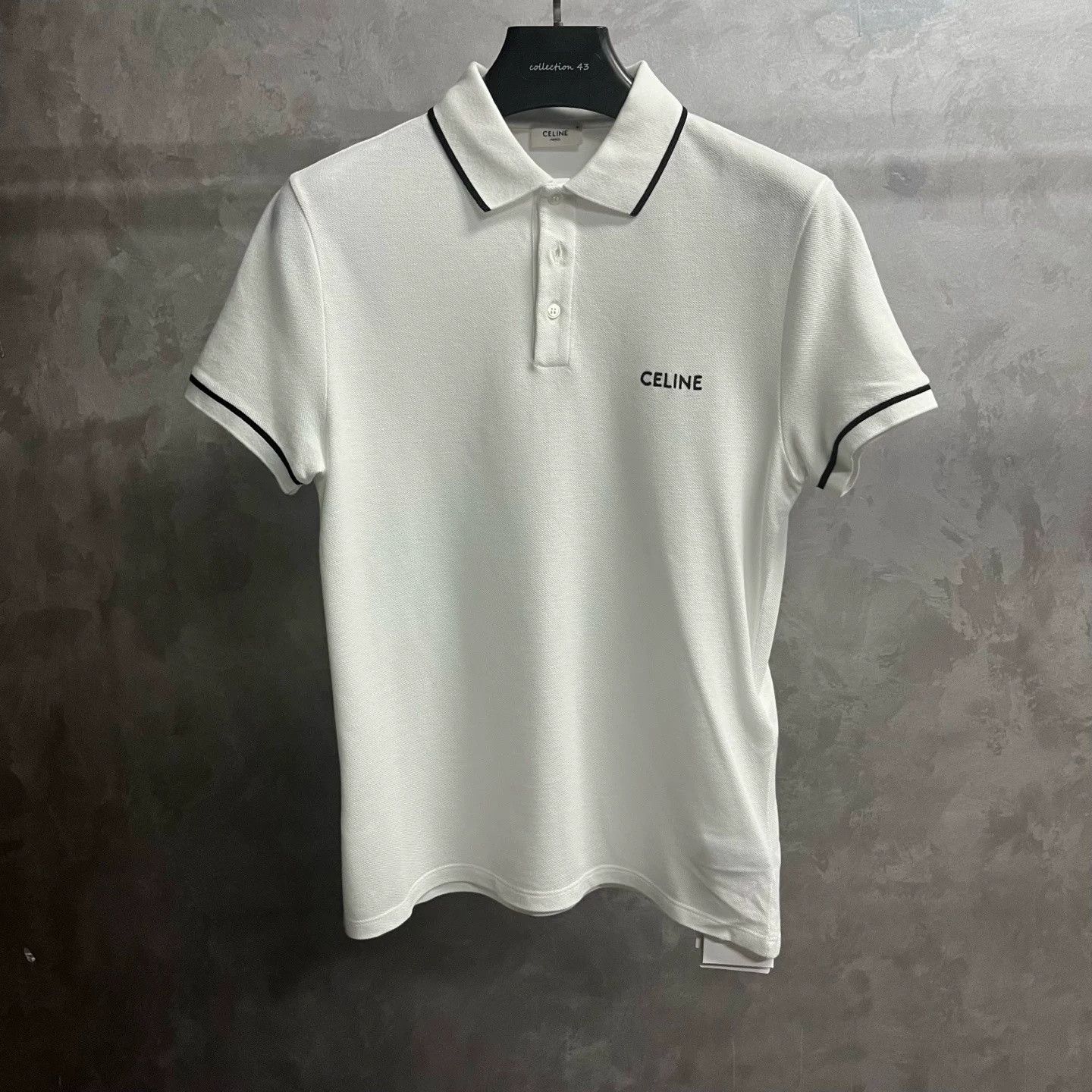 Celine Celine White Striped Letter Polo Shirt Size US XS / EU 42 / 0 - 1 Thumbnail