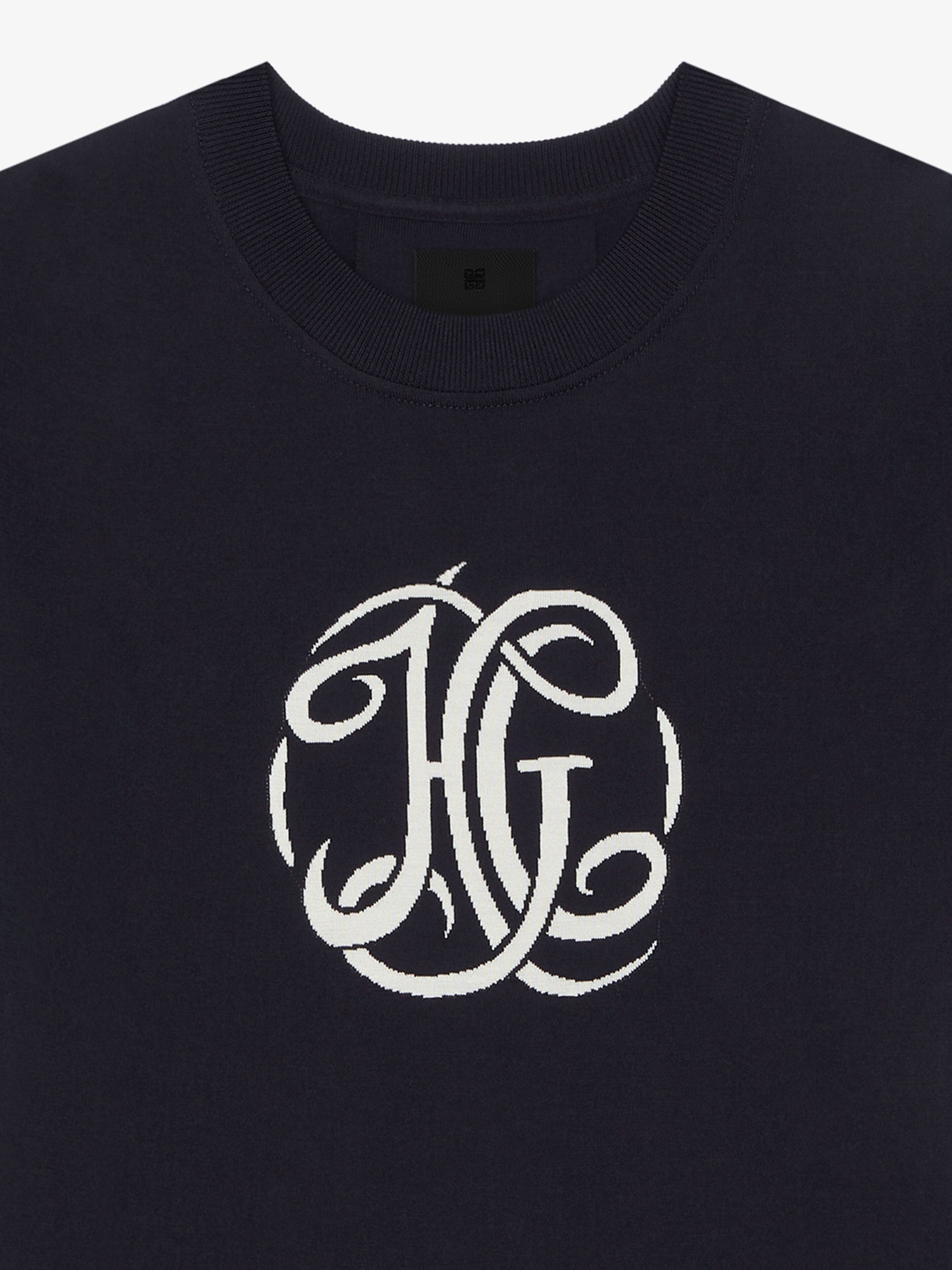 Givenchy o1w1db10326 Knitted Crew Neck T-Shirt in Dark Blue Size US L / EU 52-54 / 3 - 4 Thumbnail