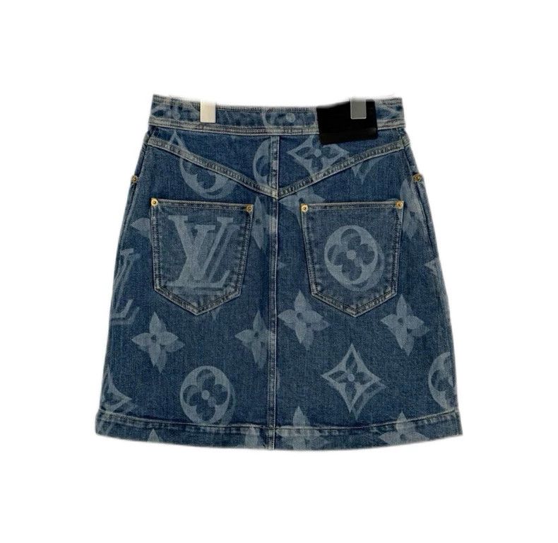 Louis Vuitton Louis Vuitton Washed blue full logo leather label zipper de Size 36" / US 14 / IT 50 - 2 Thumbnail