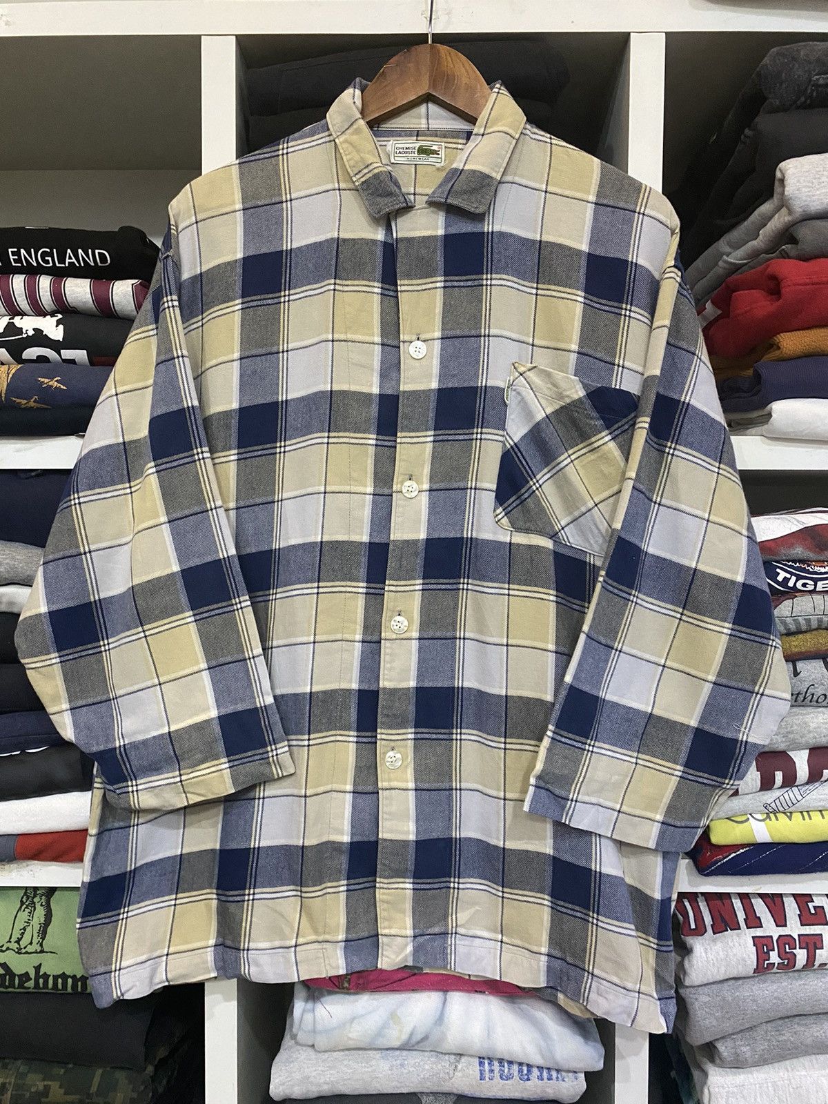 Flannel × Lacoste × Vintage Vintage Chemise Lacoste Nightwear Size US L / EU 52-54 / 3 - 8 Thumbnail