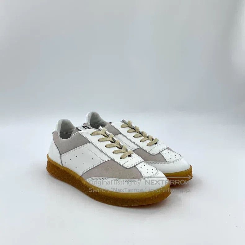 Maison Margiela Maison Margiela White leather-lacing casual flat sneakers Size US 7.5 / IT 37.5 - 2 Thumbnail