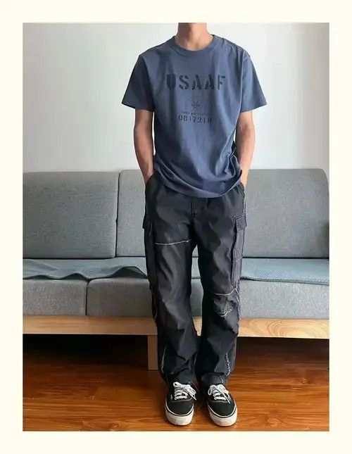 Jean multi function outdoor fade patchwork military cargo pants Size US 36 / EU 52 - 4 Thumbnail