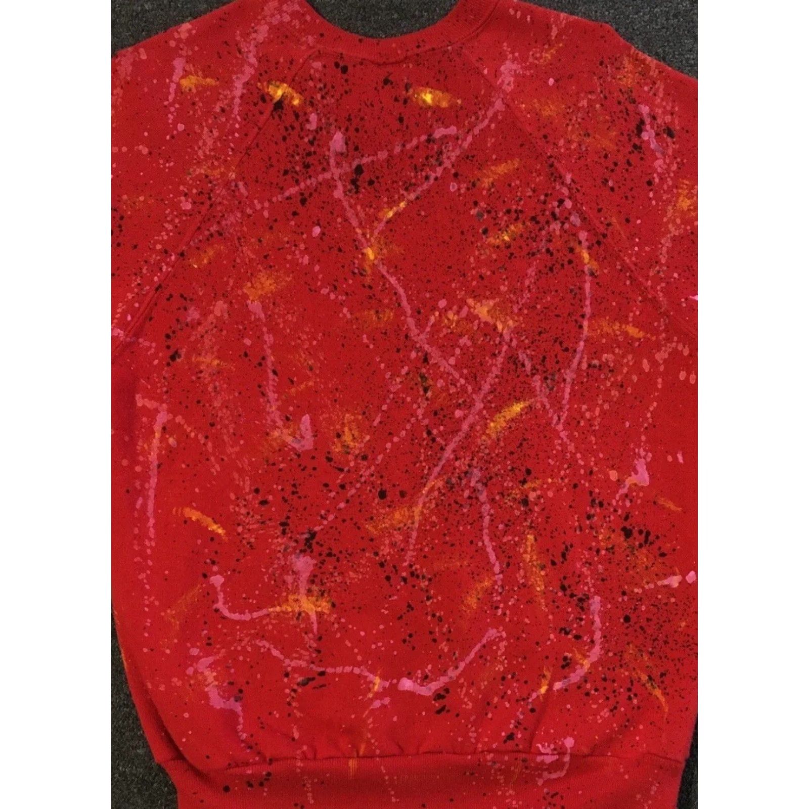 Vintage Vaporwave Hoodie Men S Red Paint Splatter Vintage 80s Pullover All Over Print Grunge Surf Skate 90s USA USA Size US S / EU 44-46 / 1 - 7 Thumbnail