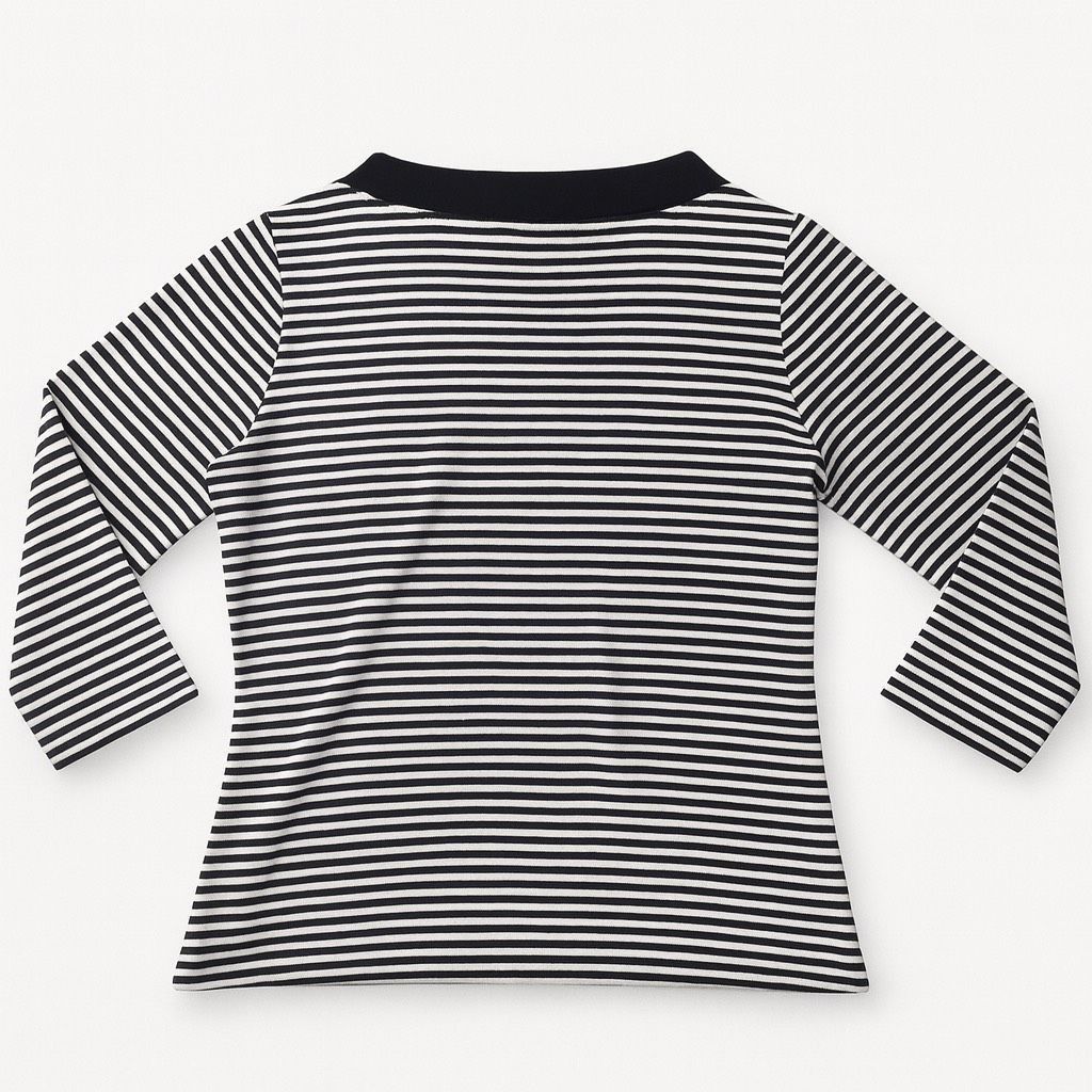 Liz Claiborne Liz Claiborne Women’s Size Small Black White Striped 3/4 Sle Size S / US 4 / IT 40 - 4 Thumbnail