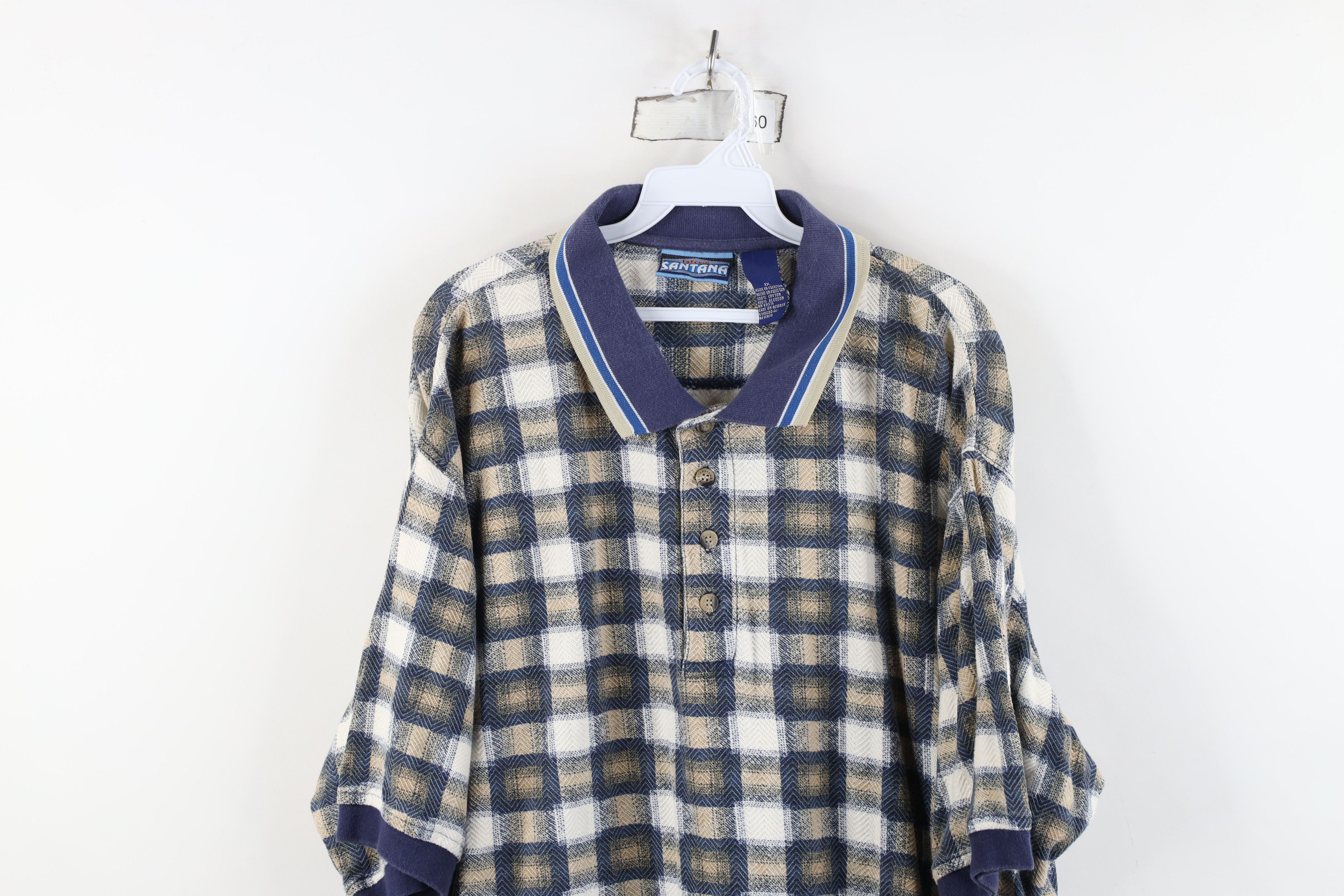 Vintage Vintage 90s Streetwear Fit Collared Golf Polo Shirt Plaid Size US XL / EU 56 / 4 - 2 Thumbnail