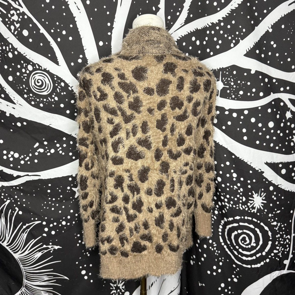 Other Oliver By Escio Leopard Sweater Brown Eyelash Duster Cardiga Size S / US 4 / IT 40 - 3 Thumbnail