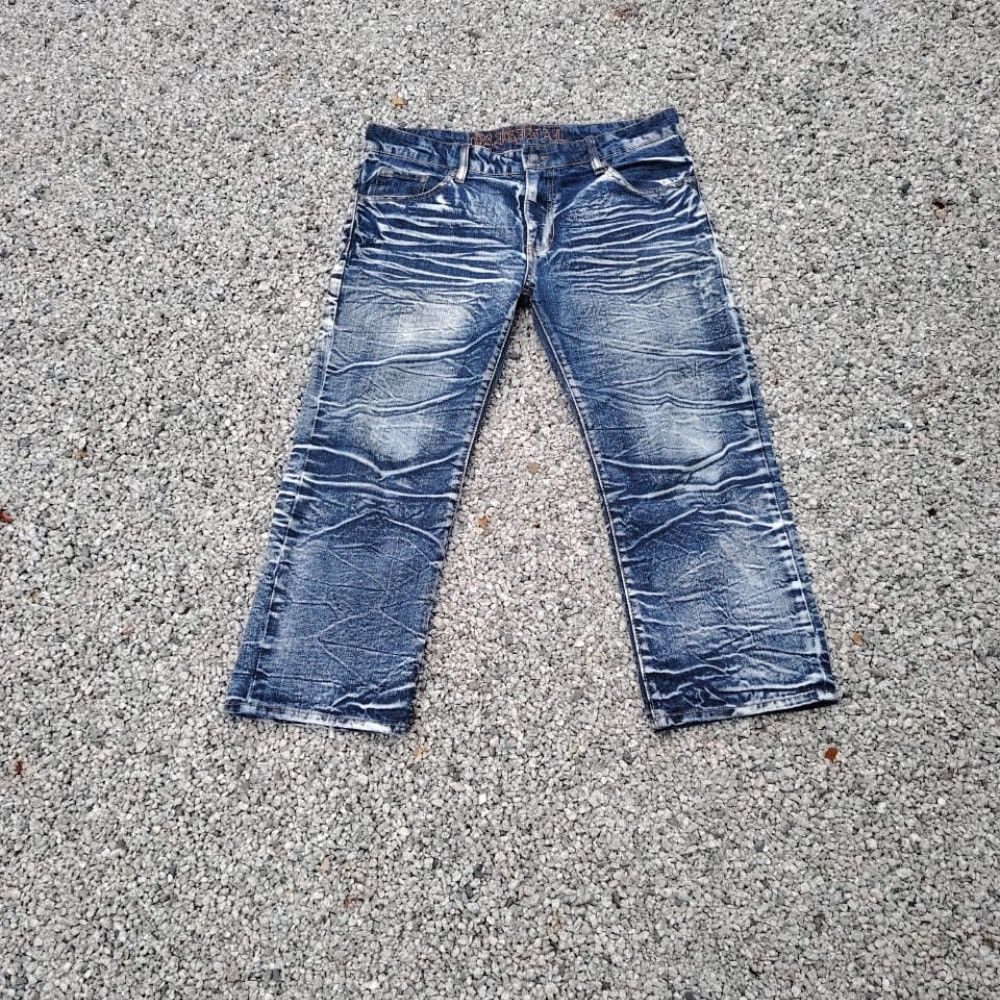 Japanese Brand Japanese Brand Original Acid Wash Blue Jeans Distressed Punk Size US 37 - 1 Thumbnail