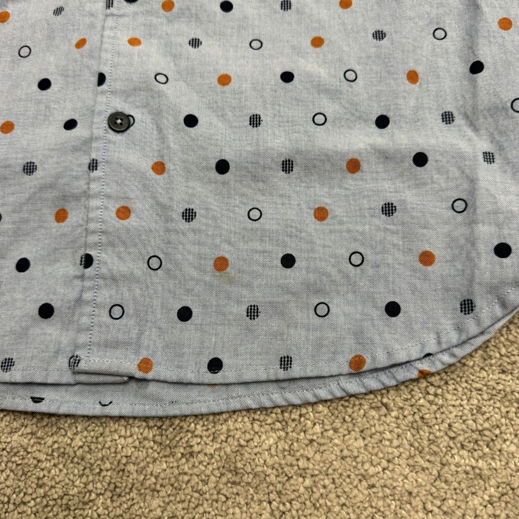 Vintage 7 Diamonds Circle The Sun Shirt Men Medium Blue Geo Dot Short Sleeve Button Down Size US M / EU 48-50 / 2 - 5 Thumbnail