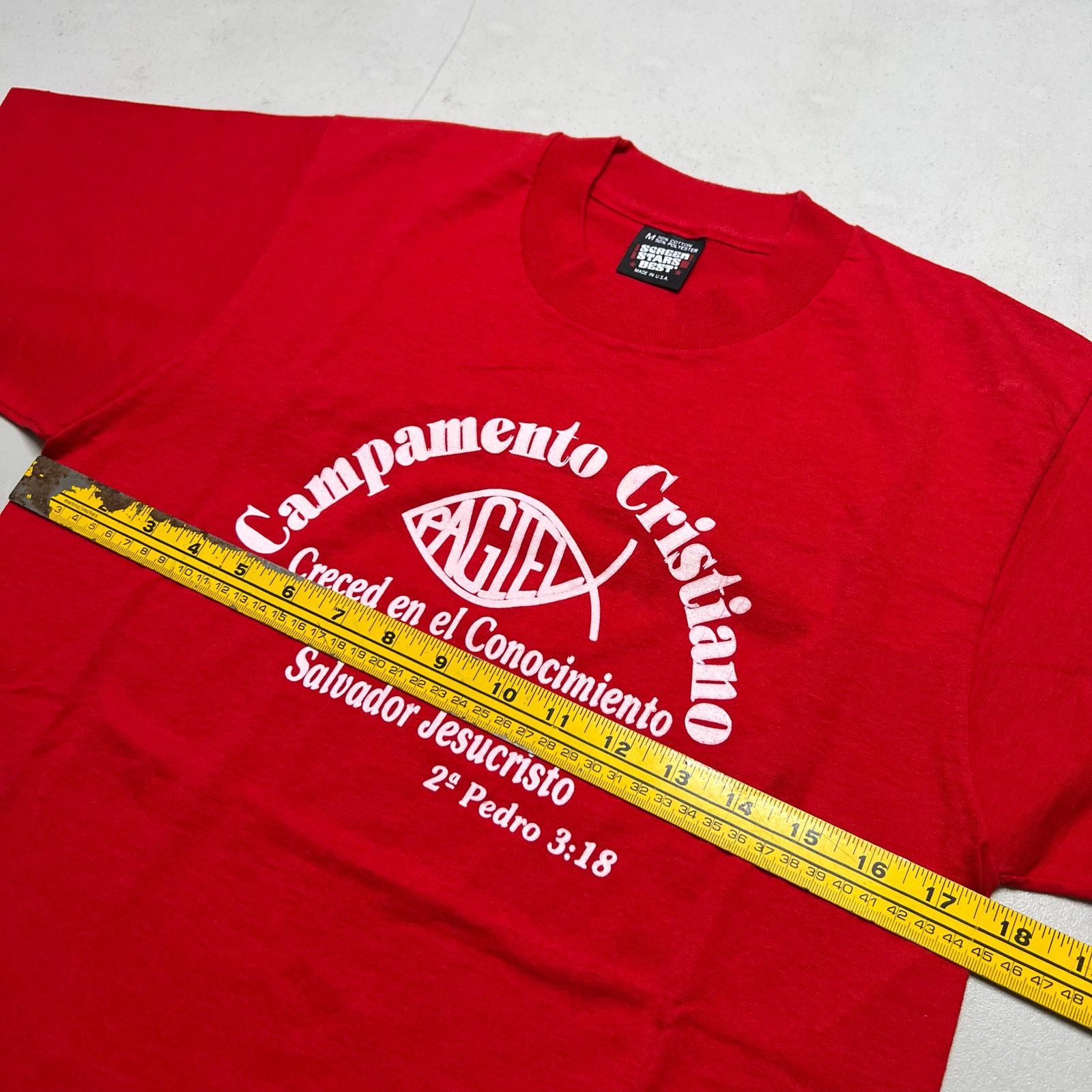 Vintage Vintage 90’s Single Stitch Red Campamento Cristiano Medium Size US M / EU 48-50 / 2 - 6 Thumbnail