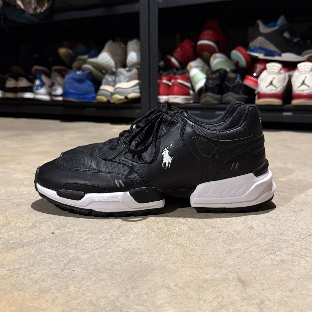 Polo Ralph Lauren Polo Ralph Lauren Pony Black Leather Jogger Sneakers US 10.5 Size US 10.5 / EU 43-44 - 1 Thumbnail