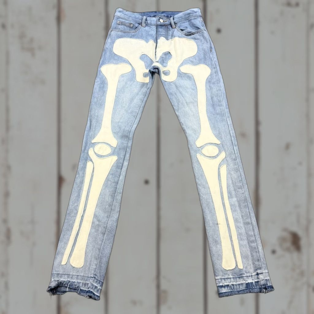 MNML MNML Jeans Mens 31 Straight Slim Fit Halloween Light Wash Denim 31x36 Jeans Mens Slim Halloween MNML Blue 90s Style (No extra info) Size US 30 / EU 46 - 1 Thumbnail
