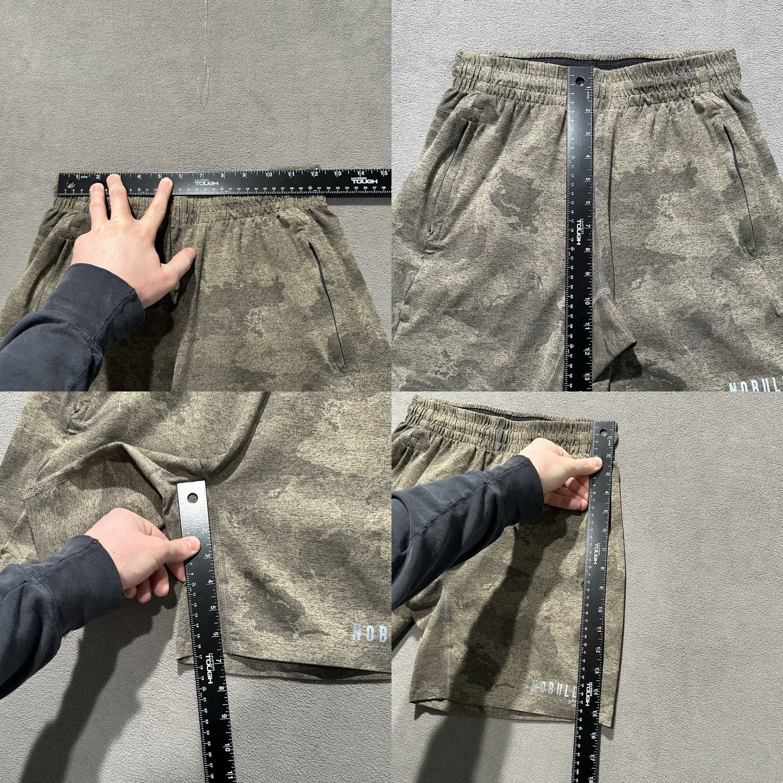 Vintage NOBULL Shorts Mens S Green Camo Training Gym Workout Fitness Lightweight EUC Size US 29 - 8 Thumbnail
