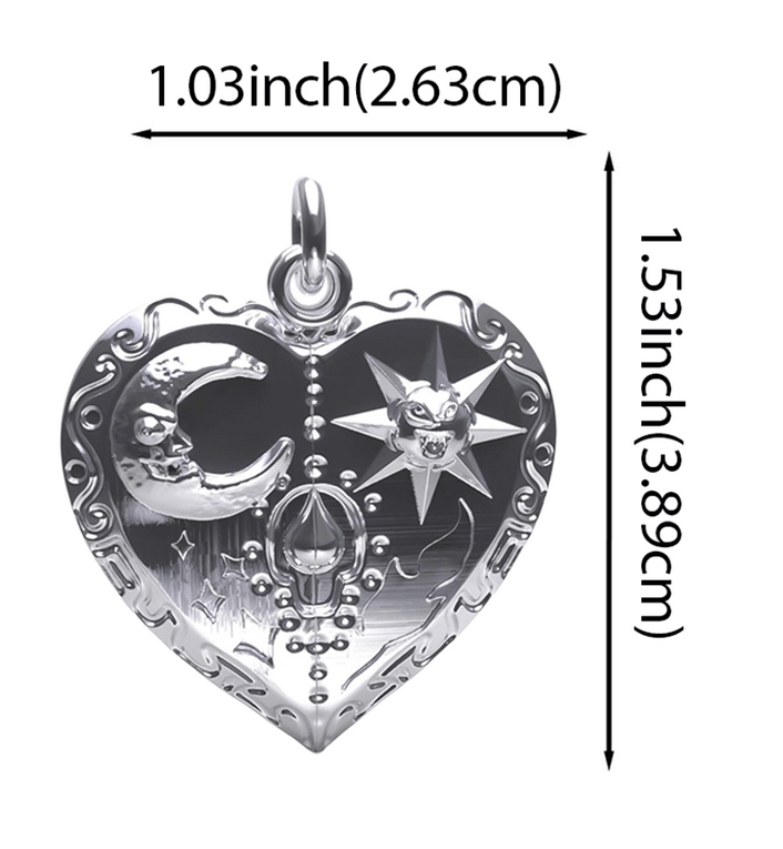 Jewelry Hard Jewelry Mini Cosmic Heart Pendant .925 Sterling Silver Size ONE SIZE - 8 Thumbnail