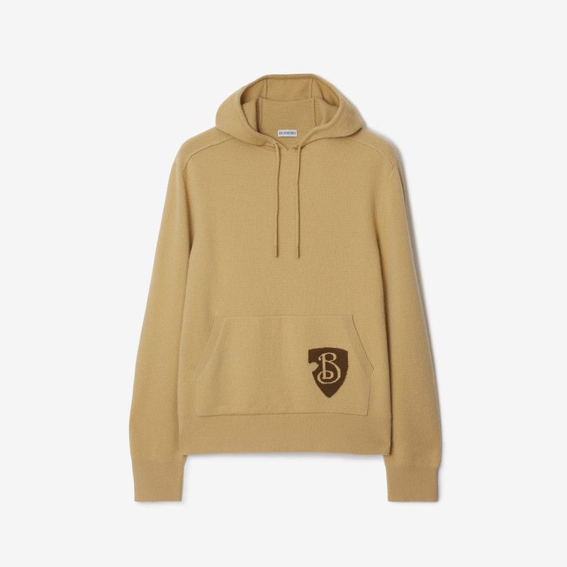 Burberry o1w1db10326 B Shield Wool Blend Hoodie in Sand Size US S / EU 44-46 / 1 - 1 Thumbnail