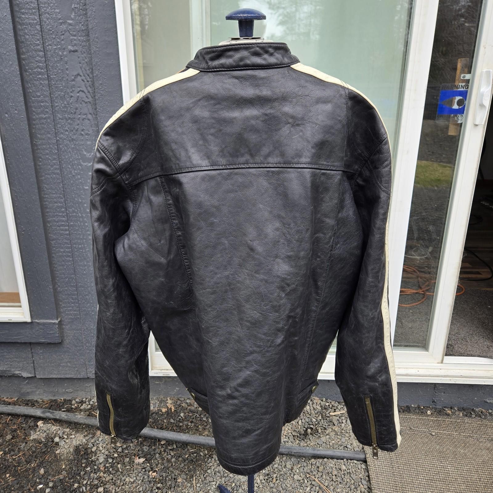 Wilsons Leather Wilsons M Julian Leather Cafe Racer Biker Jacket M XXL C1 Size US XXL / EU 58 / 5 - 4 Thumbnail
