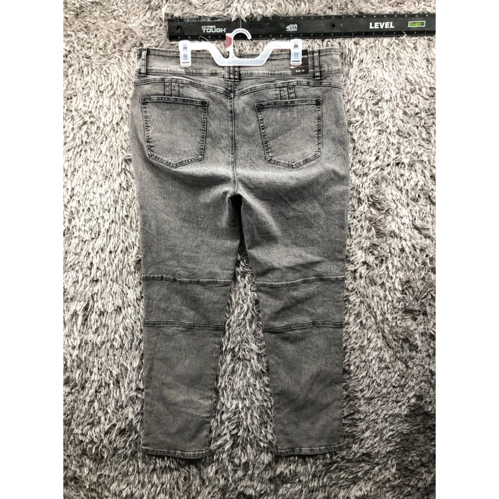 Vintage Jack David Jeans Plus Size 24 Womens High Rise Acid Wash Black Denim Biker Skinny 5-Pocket Size 42" / US 20 - 7 Thumbnail