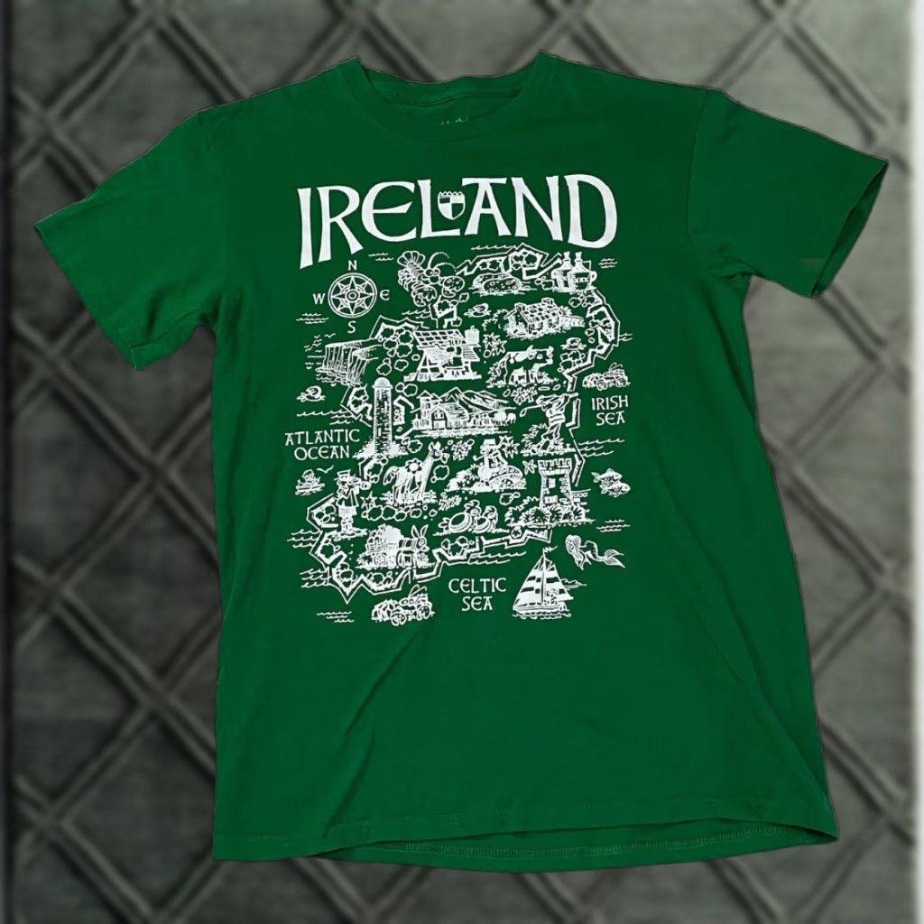 Vintage VINTAGE Ireland T Shirt Fifth Sun Adult Small Map Graphics Of The Irish Green S Size US S / EU 44-46 / 1 - 1 Thumbnail
