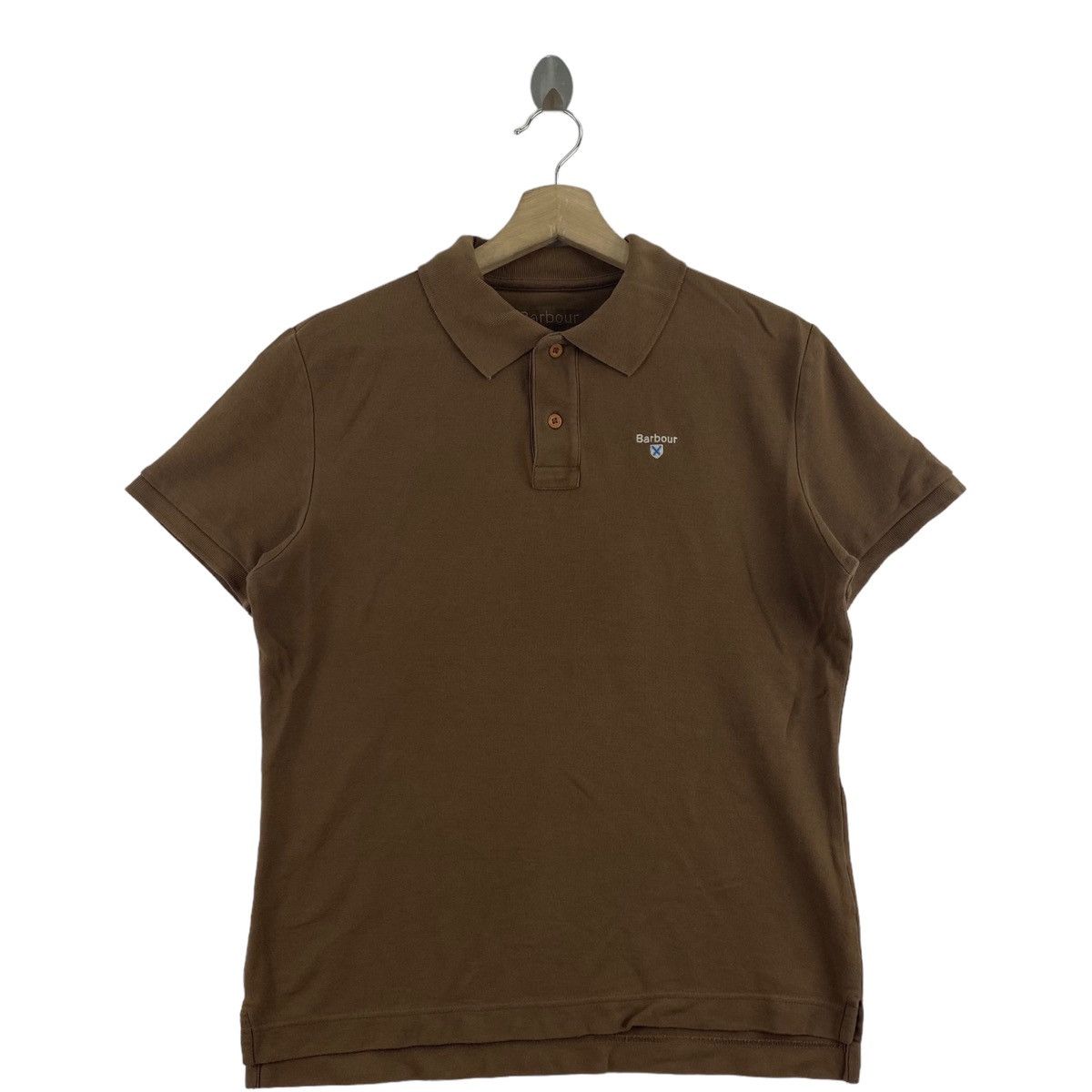 Barbour BARBOUR Small Embroidered Logo Button Up Brown Polo Shirt Size US M / EU 48-50 / 2 - 1 Thumbnail
