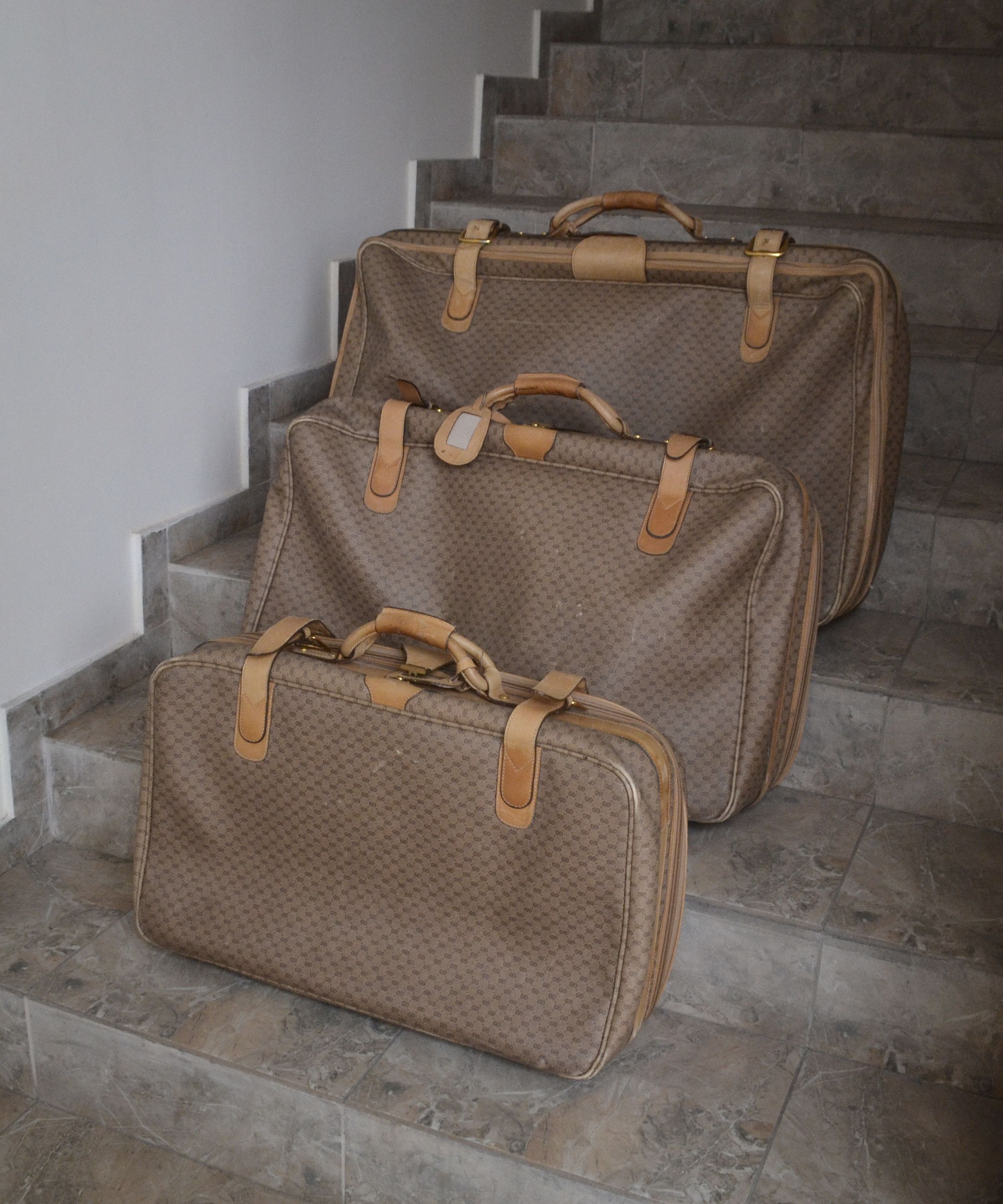 Gucci GUCCI Luggage Bag Monogram GG Logo Suitcase Brown Leather Size ONE SIZE - 7 Thumbnail