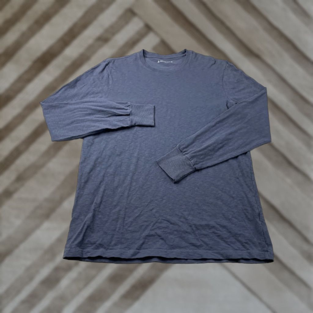 Vintage American Giant Mens Blue Premium Slub Crew Tee Long Sleeve M USA Shirt Size US M / EU 48-50 / 2 - 1 Thumbnail