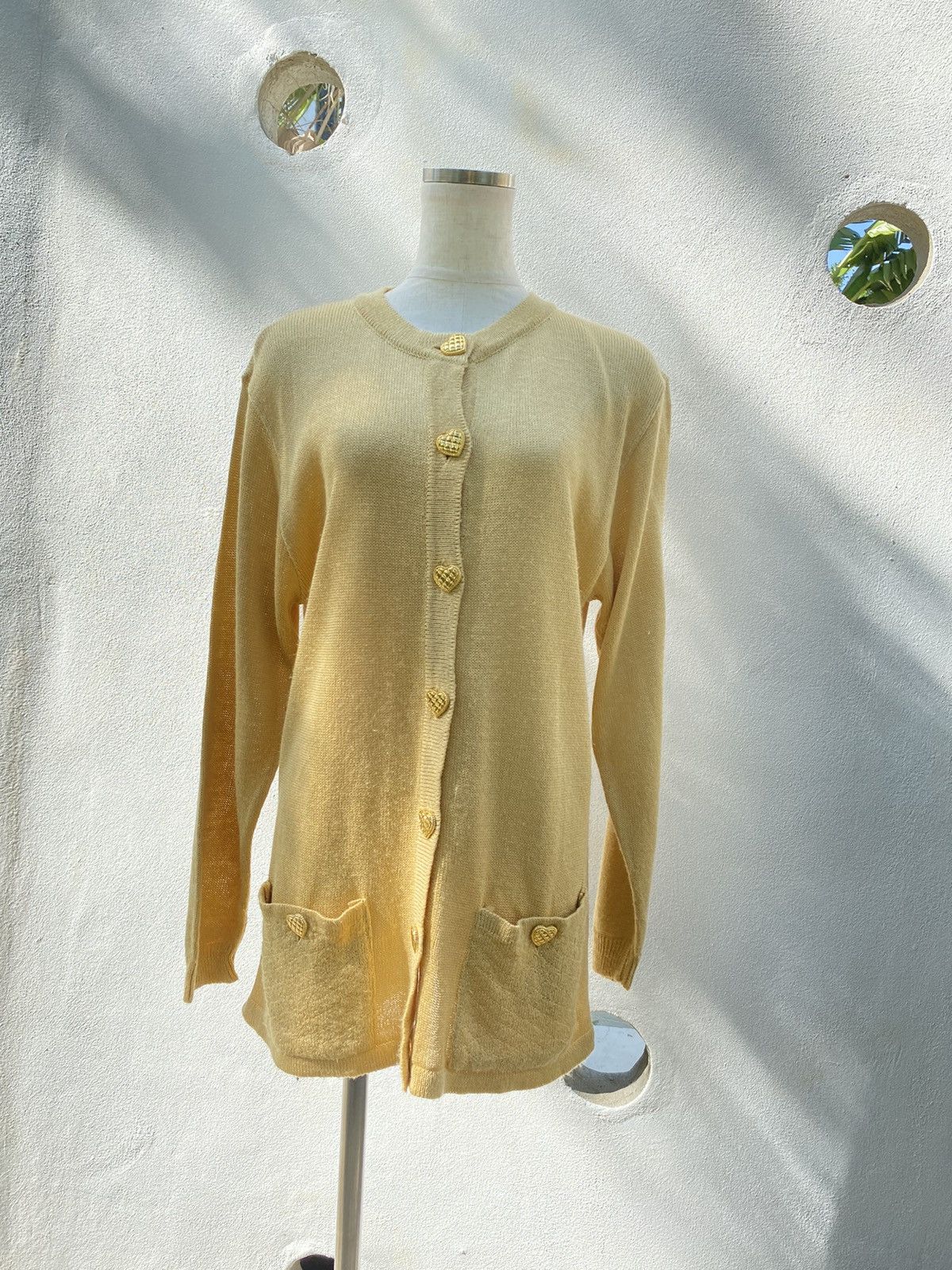 Vintage PALLS PYRA Yellow Knit Cardigan Size M / US 6-8 / IT 42-44 - 19 Thumbnail