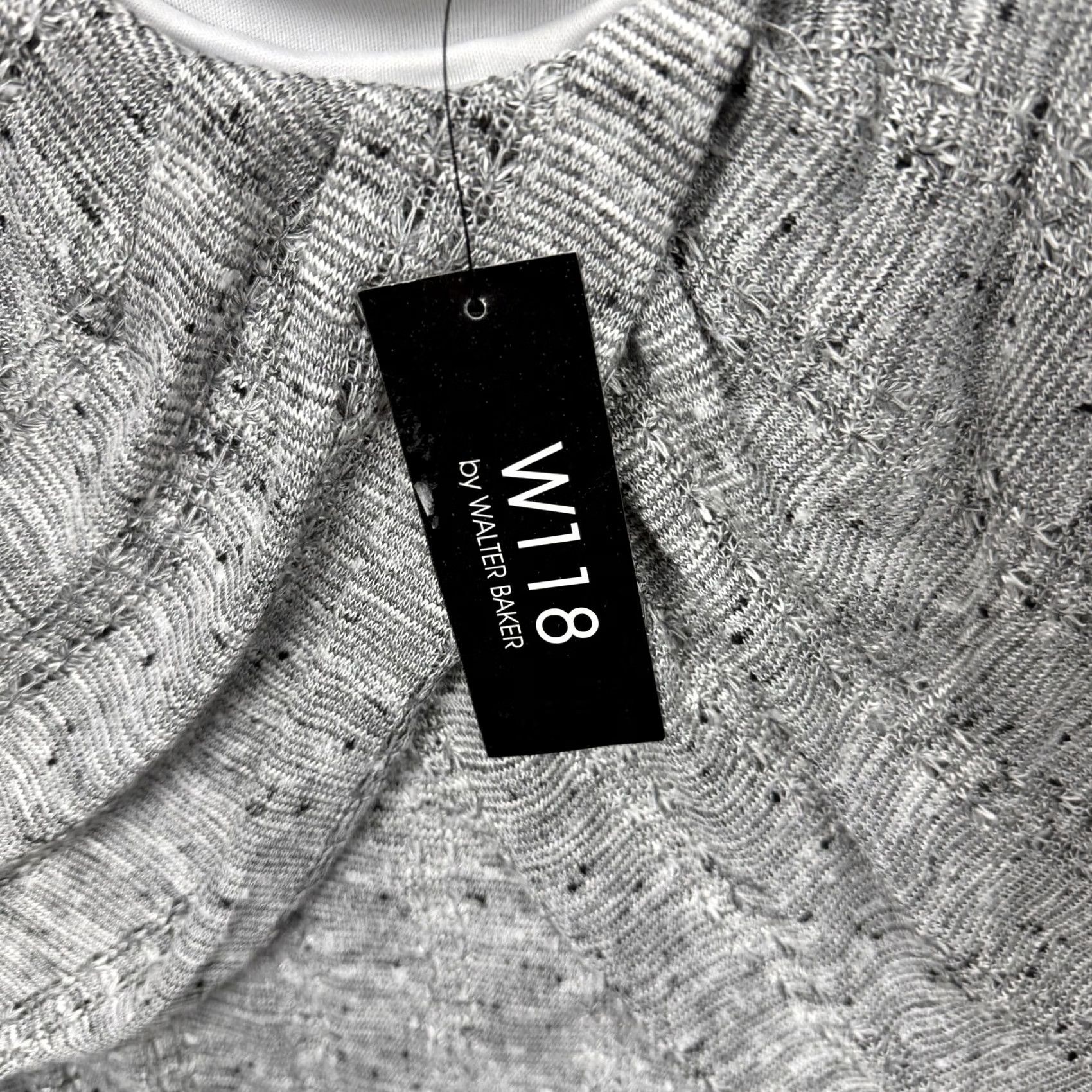 Vintage W118 by Walter Baker Tank Dress M Gray Knit Ruched Overlay Sleeveless Mini Lined Spring Summer USA Womens Streetwear Dress Size M / US 6-8 / IT 42-44 - 4 Thumbnail