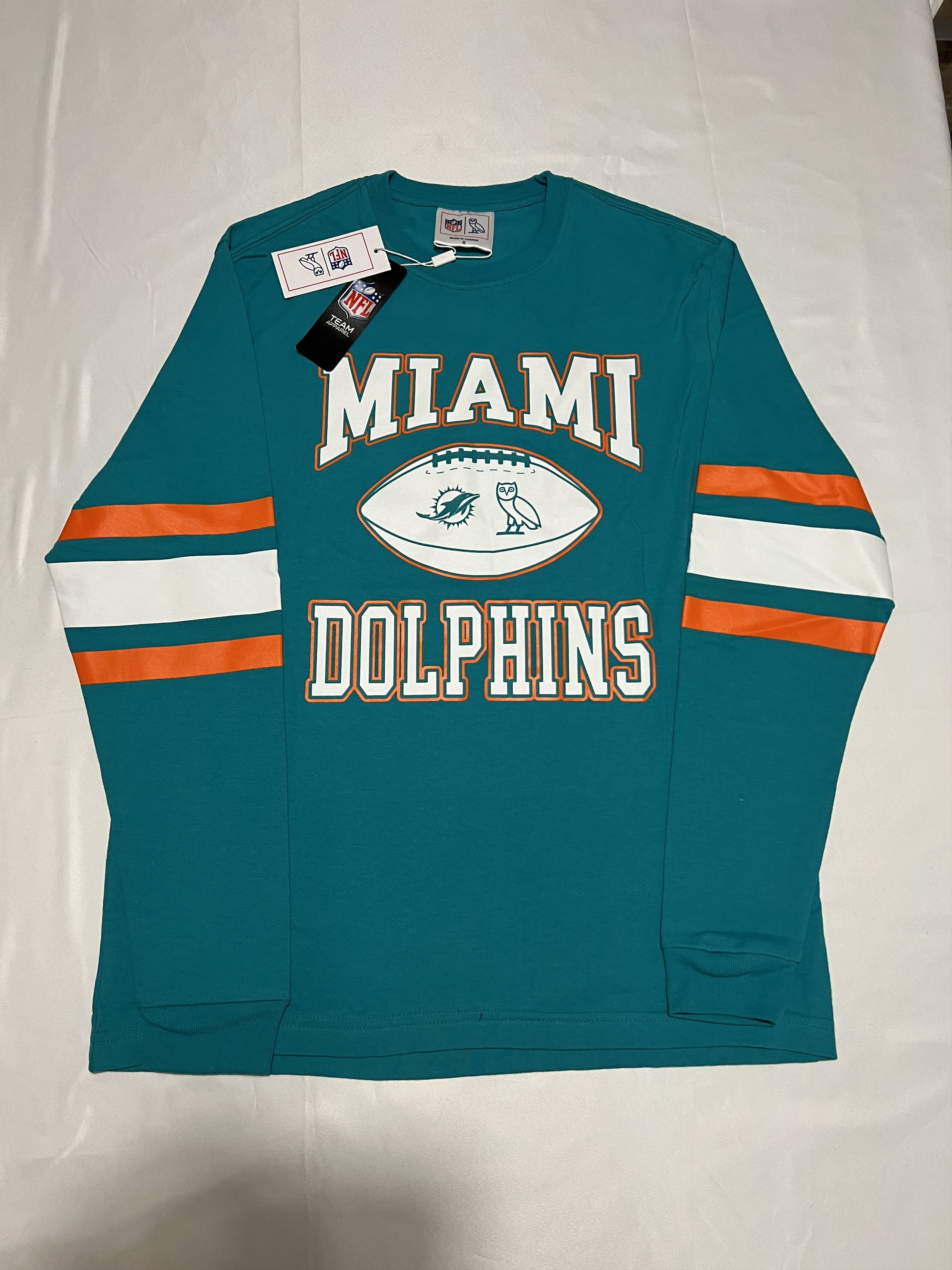 Drake OVO x NFL Miami Dolphins Long Sleeve Size US S / EU 44-46 / 1 - 1 Thumbnail
