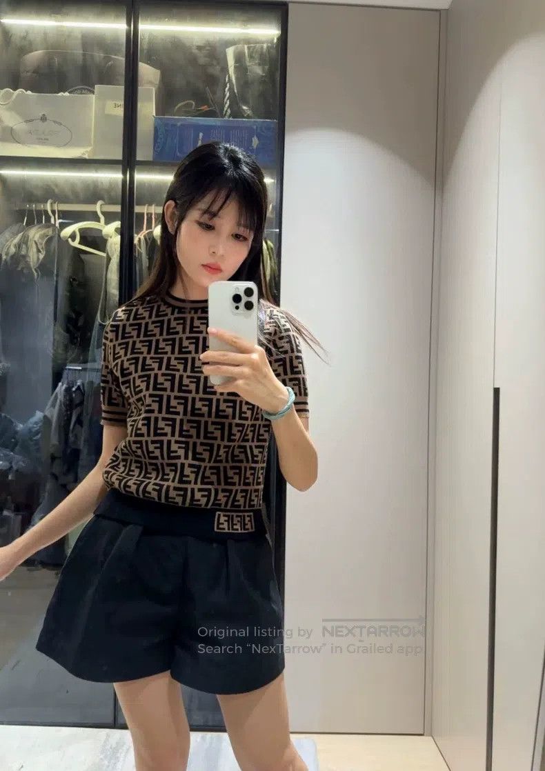 Fendi Fendi Printed Monogram Knit Short Sleeve Size XXS / US 00 / IT 34 - 8 Thumbnail