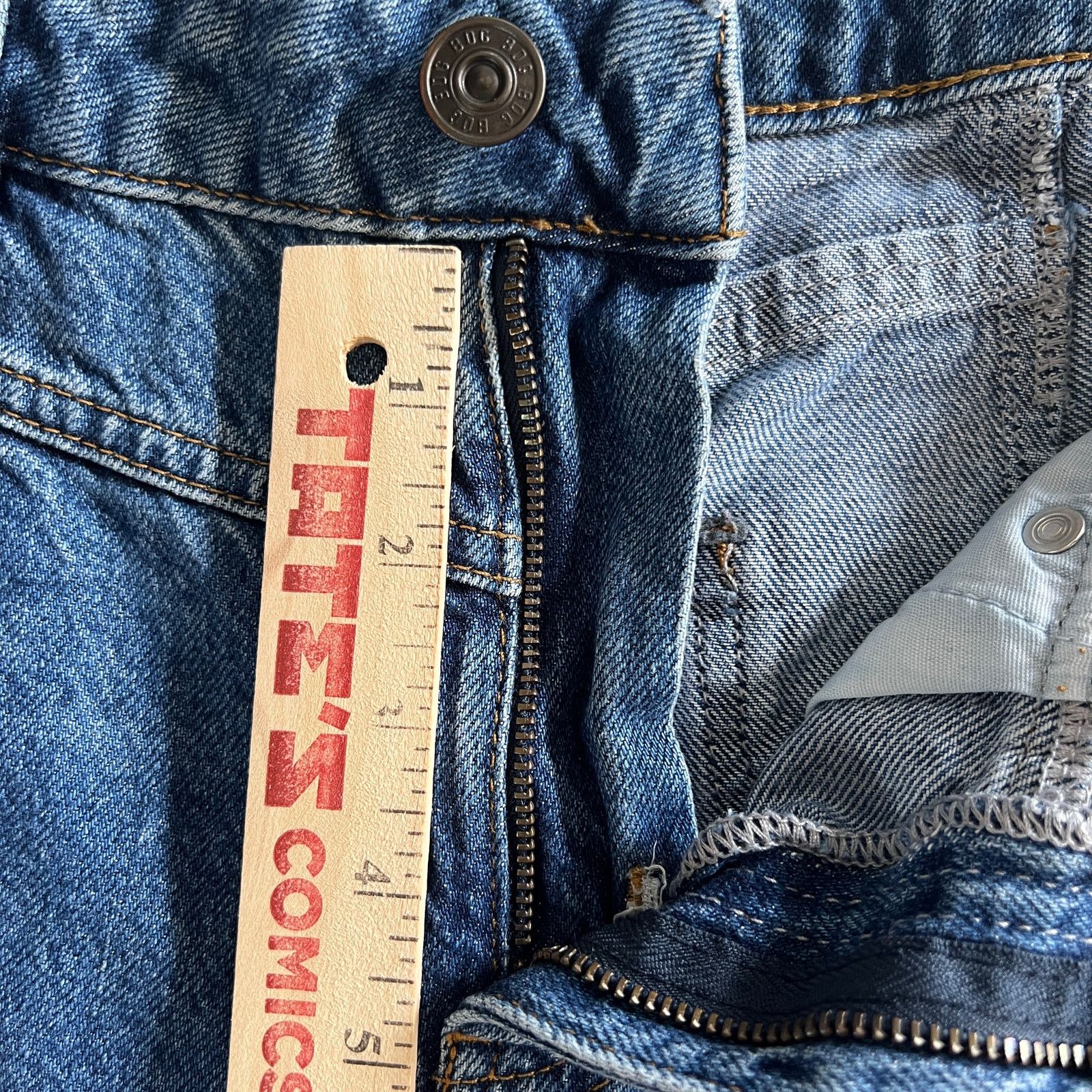 Bdg BDG High Rise Mom Jeans Blue Denim W29 L32 Tapered Leg Size 29" - 3 Thumbnail