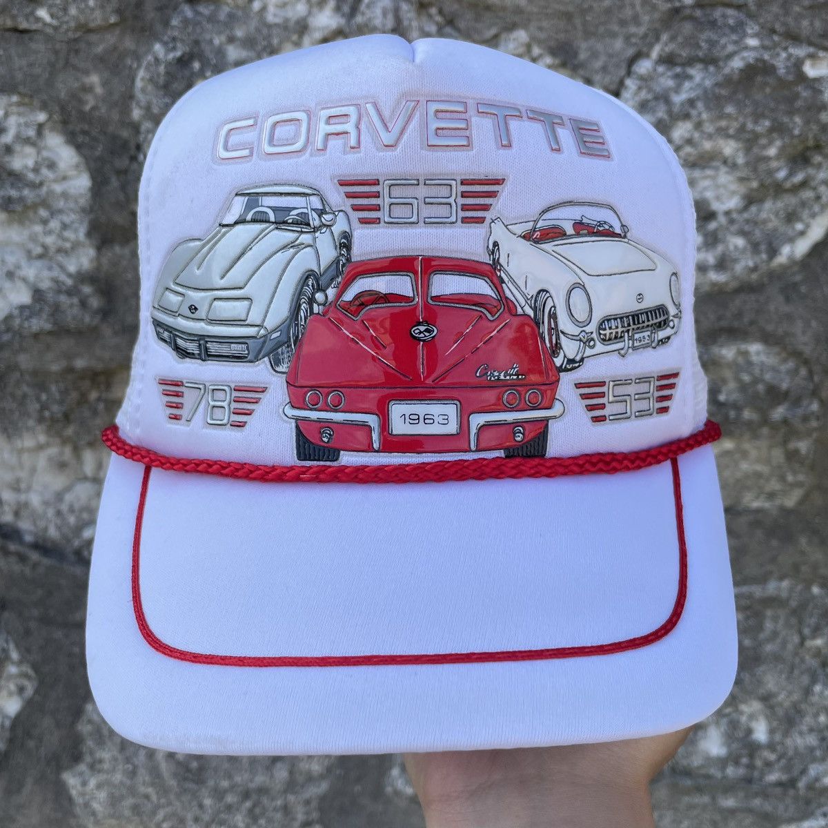 Chevrolet Vintage 80s Chevrolet Corvette Rope Trucker Hat Snapback Size ONE SIZE - 1 Thumbnail