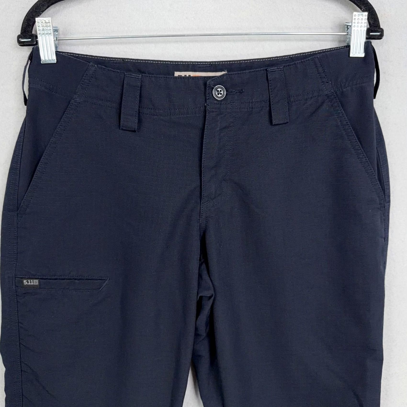 Vintage 5.11 Tactical Pants Womens 6 Blue Twill Straight Leg Workwear Cargo Pockets Womens, Regular Fit, Casual, Fall, 30 in Inseam Size 28" / US 6 / IT 42 - 2 Thumbnail