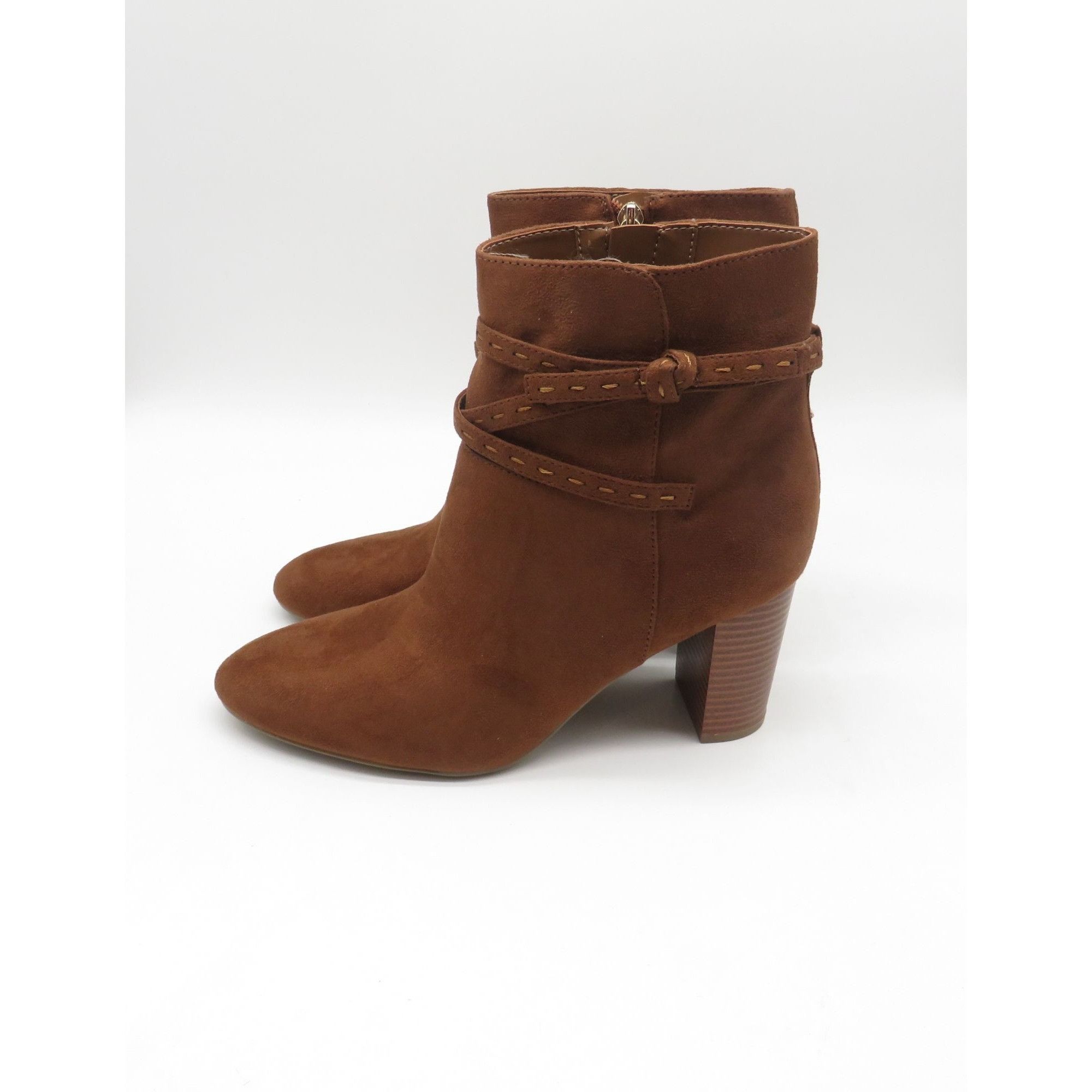 Other Bandolino Womens Dark Natural Suede Ankle Boots Block Heel 9 Size US 9.5 / IT 39.5 - 5 Thumbnail