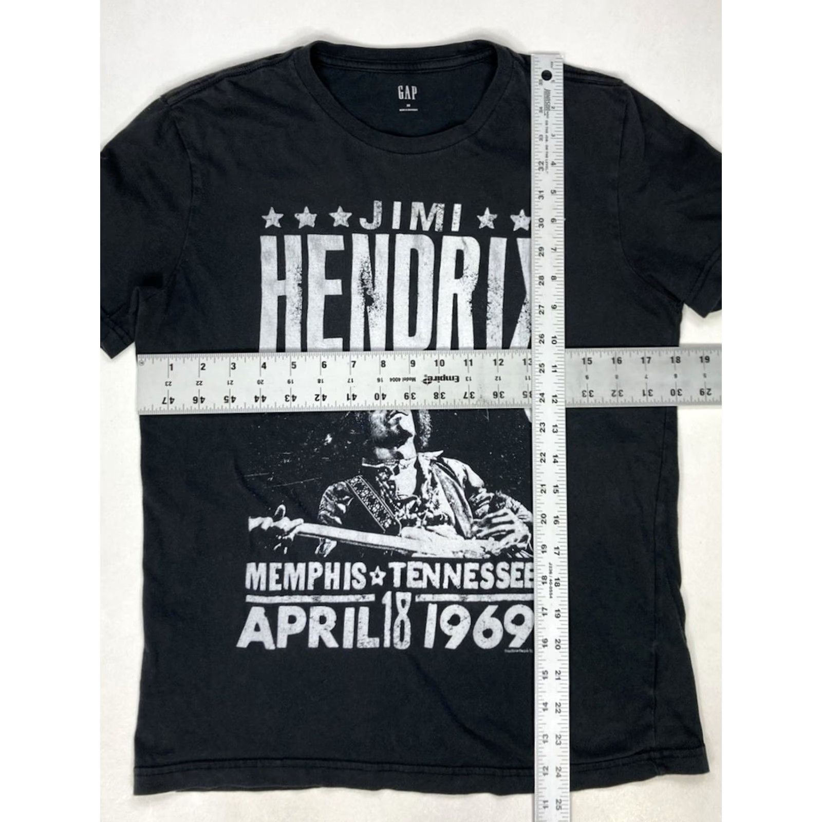 Gap VINTAGE Jimi Hendrix Memphis Tennessee April 1969 Graphic T-shirt Women XS Black Music Size XS / US 0-2 / IT 36-38 - 5 Thumbnail