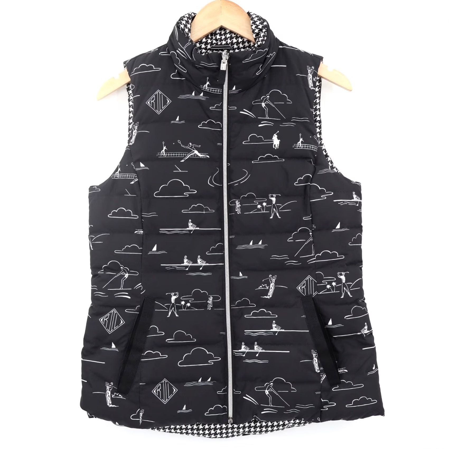 Polo Ralph Lauren Polo Ralph Lauren Women's Reversible Golf Puffer Down Vest Black/White Sz M Size M / US 6-8 / IT 42-44 - 2 Thumbnail