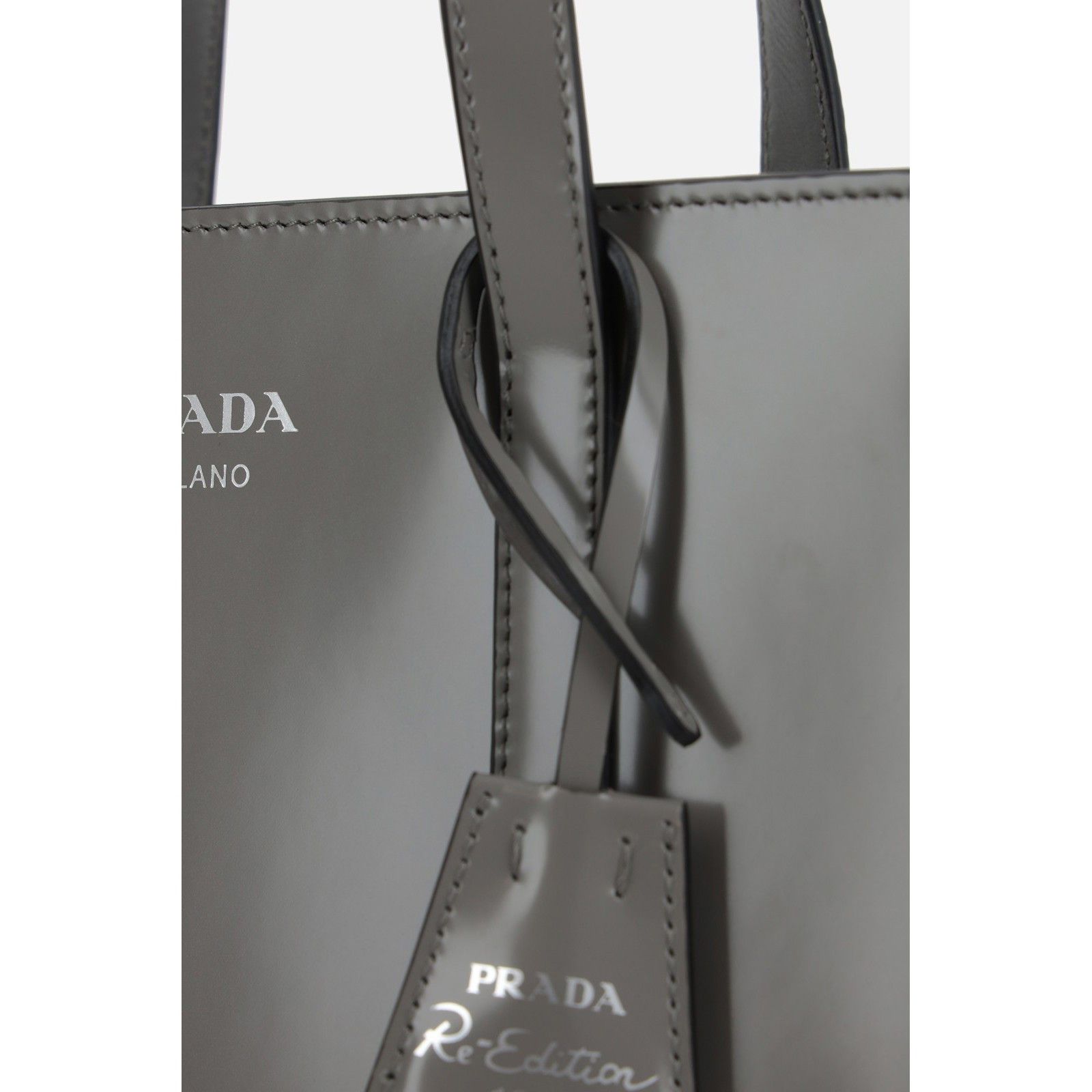 Prada PRADA Re-Edition 1955 Marble Gray Leather Top Handle Bag New Size ONE SIZE - 4 Thumbnail