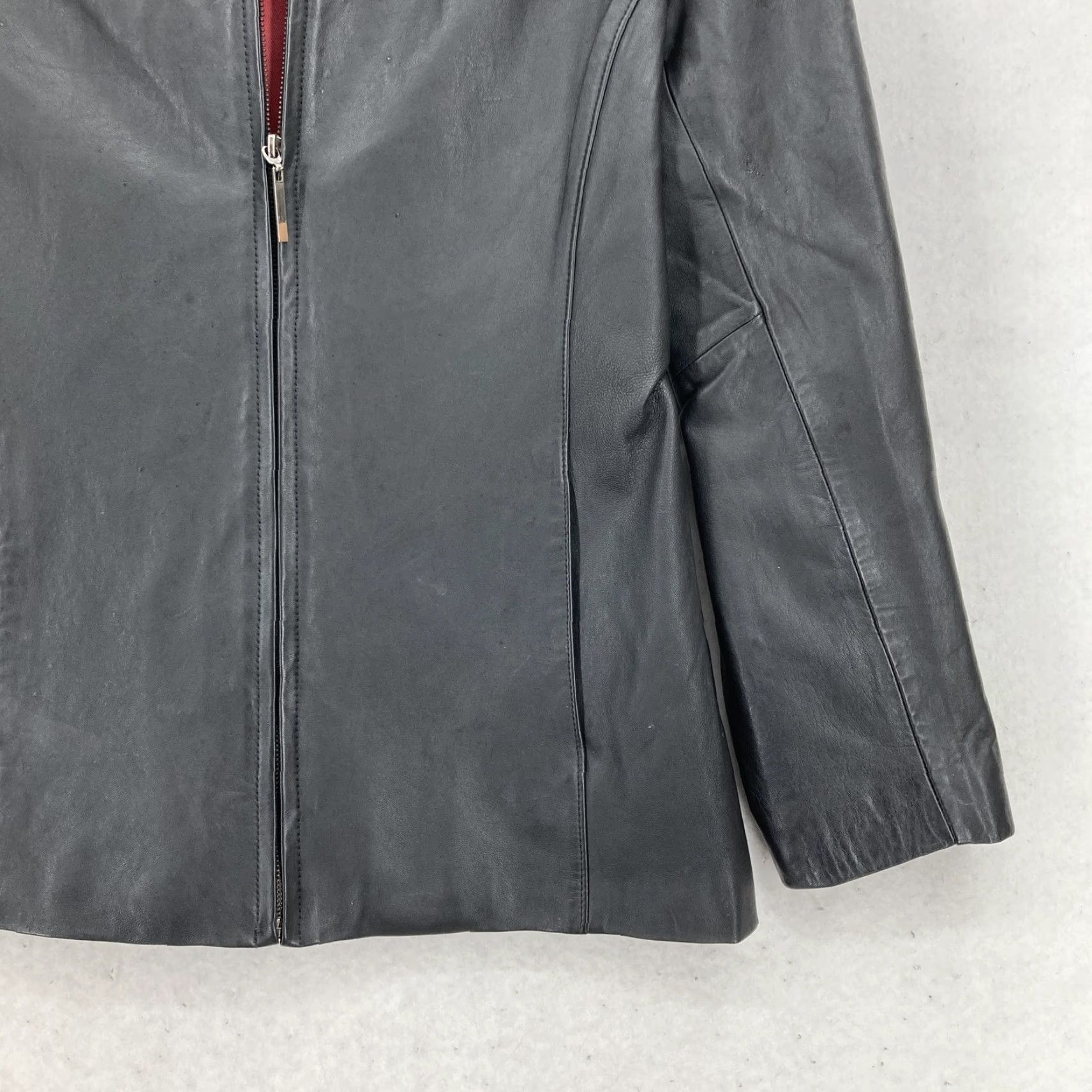 Vintage VINTAGE Wilsons Leather Jacket Womens M Leather Zip Front Moto Biker Y2K Black Casual Womens Size M / US 6-8 / IT 42-44 - 3 Thumbnail