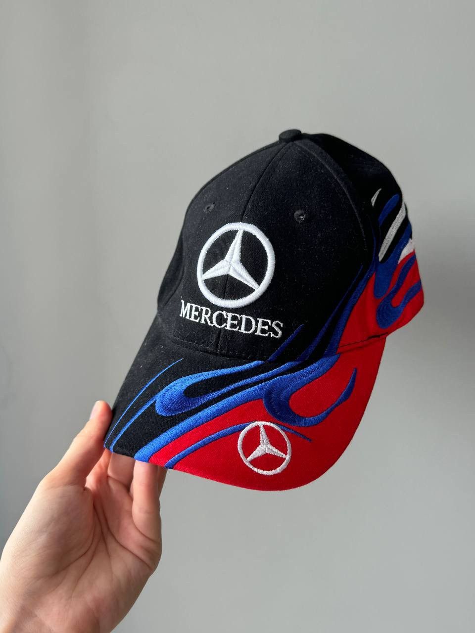 Vintage Mercedes Vintage Racing Style Flare Y2K Avant Garde Cap Hat Size ONE SIZE - 3 Thumbnail