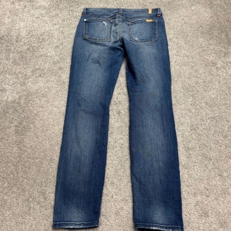 7 For All Mankind 7 For All Mankind Jeans Denim 7 For All Mankind The Ankle Skinny Distressed Blue 28 Womens Regular Jeans Size 28" / US 6 / IT 42 - 2 Thumbnail