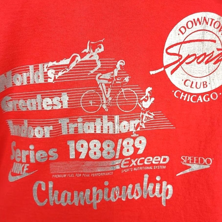 Vintage VINTAGE Indoor Triathlon Tank Top Mens Size Medium Red 80s Chicago Downtown Sports Club Nike Shirt Size US M / EU 48-50 / 2 - 3 Thumbnail