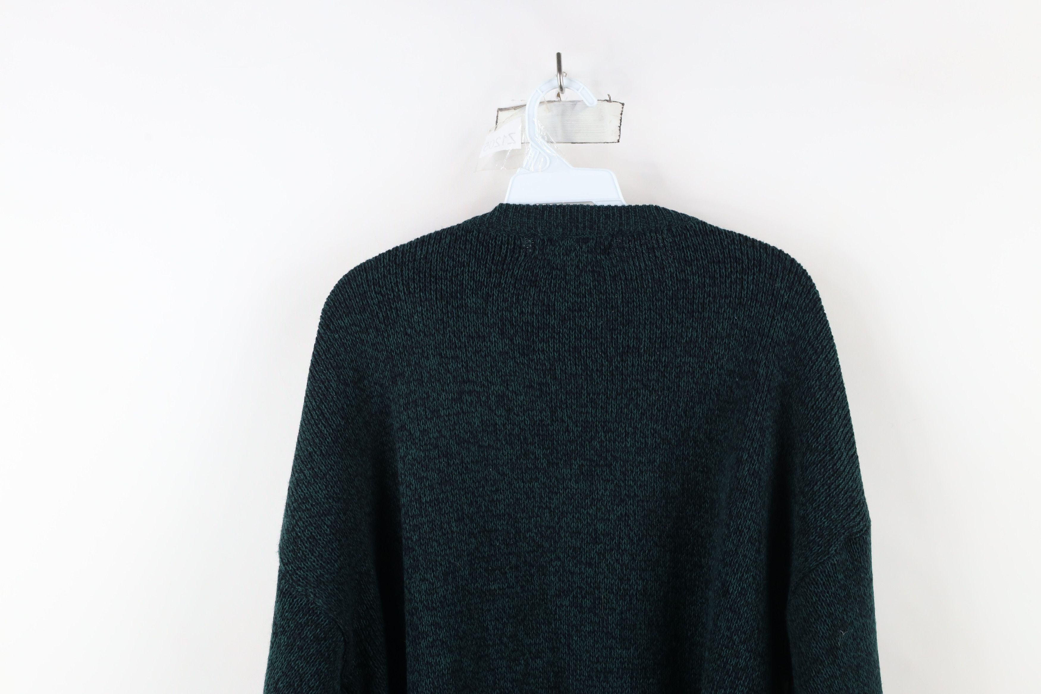 Vintage Vintage 90s Coogi Style Leather Trim Knit V-Neck Sweater Size US L / EU 52-54 / 3 - 7 Thumbnail