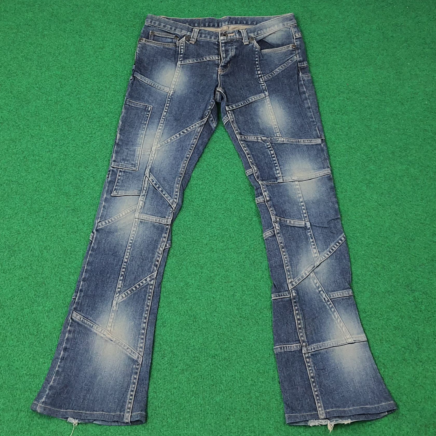 Hysteric Glamour Vintage Hysterics Patchwork Flare Custom Logo Jeans C265N4 Size 31" - 4 Thumbnail