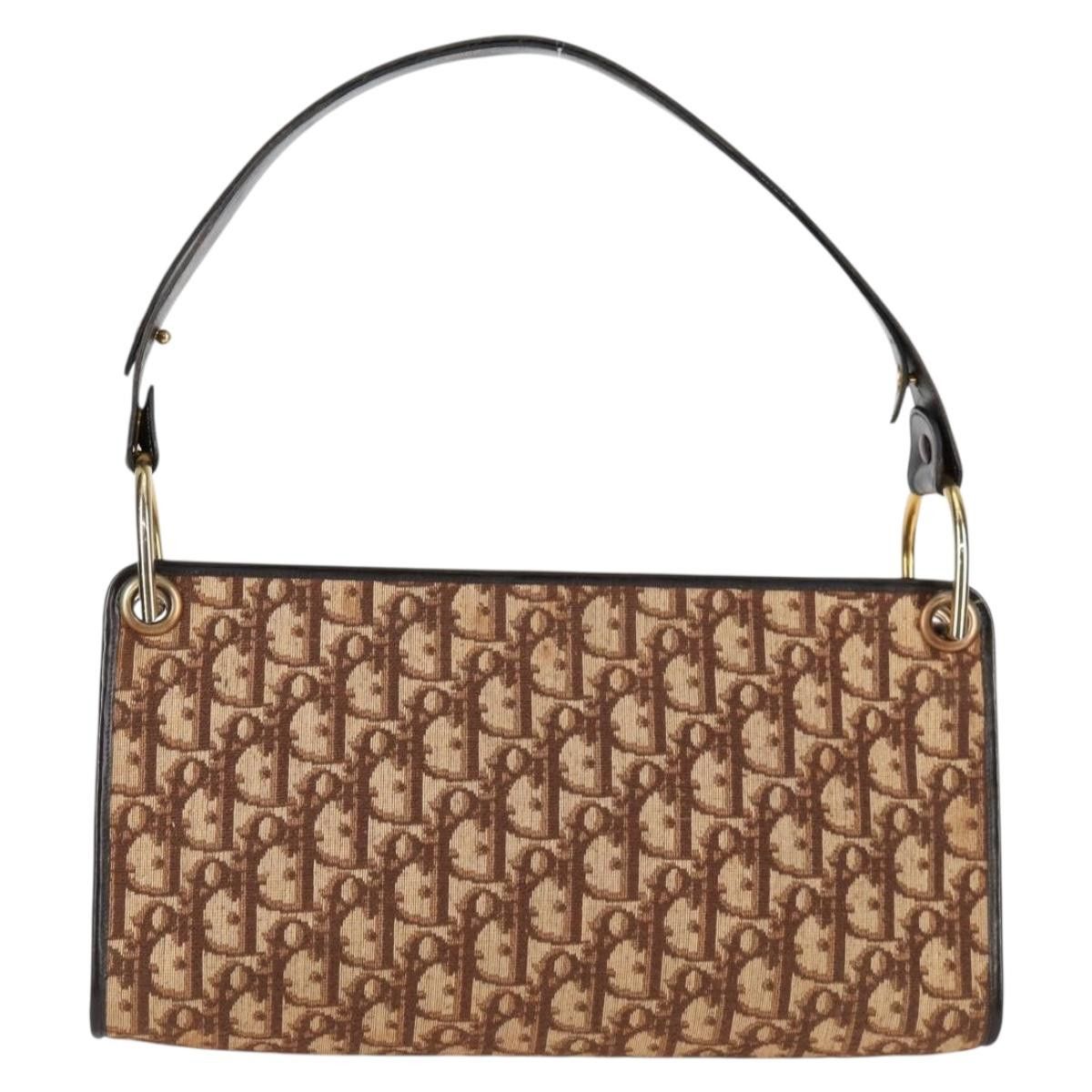 Dior DIOR Trotter Canvas Shoulder Bag Brown Gold Size ONE SIZE - 3 Thumbnail