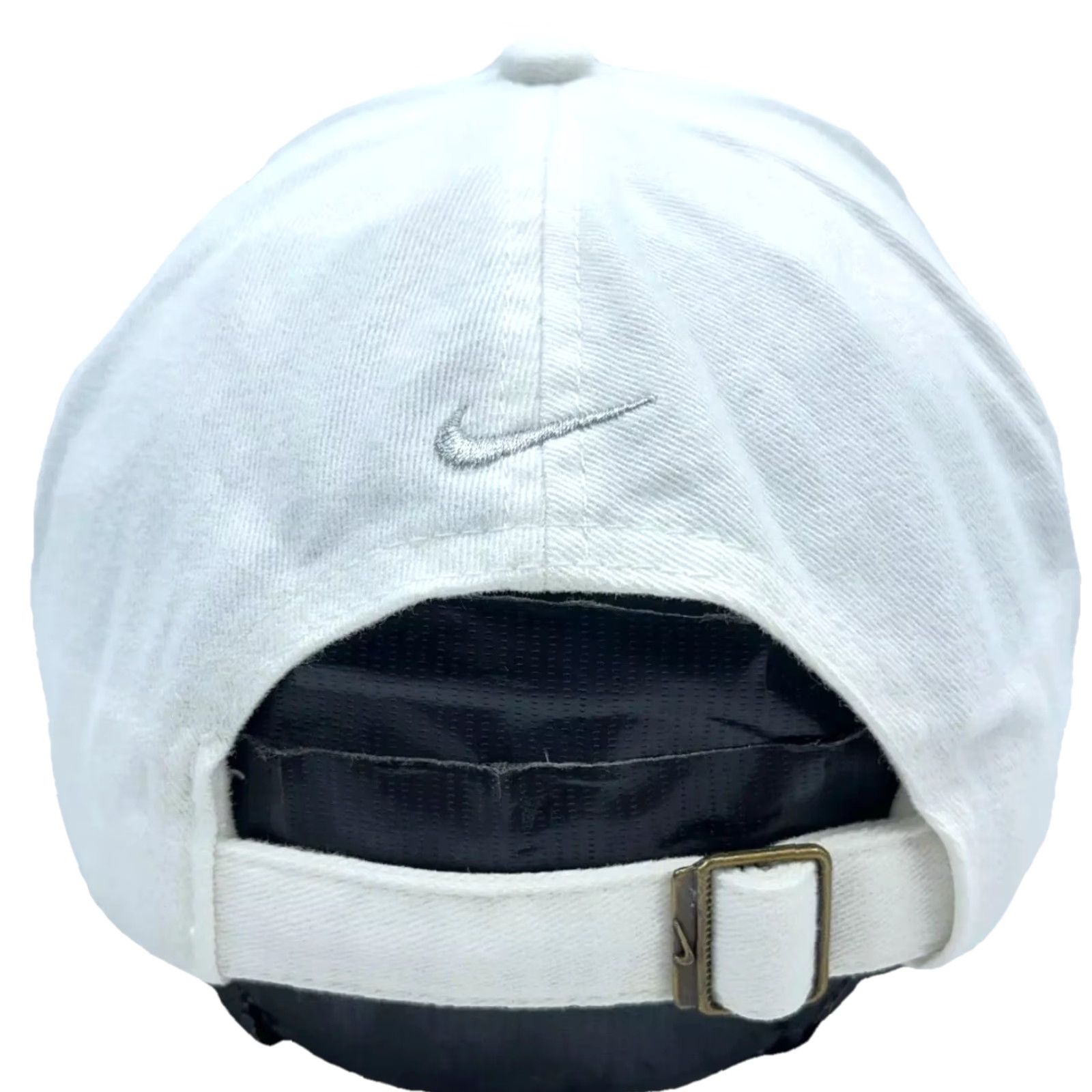 Nike VINTAGE Nike Hat Cap Strap Back White Center Swoosh Dad Baseball Y2K 2000s Size ONE SIZE - 2 Thumbnail