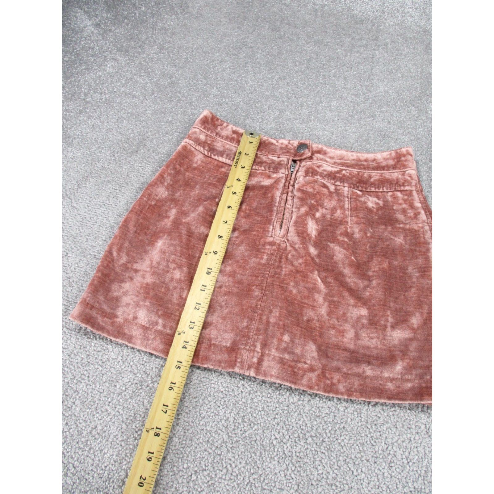 Free People VINTAGE Free People Skirt Womens 2 Pink Velvet A-Line Short Casual Party/Cocktail Travel Zip Zipper Cotton Blend Regular Size 2 Pink Womens Skirt Size 26" / US 2 / IT 38 - 2 Thumbnail